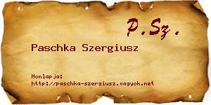 Paschka Szergiusz névjegykártya